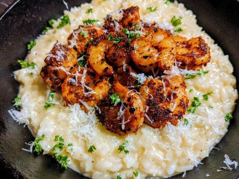 Crab Risotto, Shrimp Risotto, Seafood Risotto, Blackened Shrimp, Recipe Example, Risotto Recipes, Foods Recipes, Easy Food, Seafood Dishes