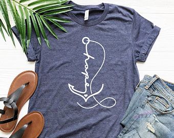 Faith based gifts | Etsy Hope Anchor, Faith Based Gifts, Anchor Shirts, Gifts For Sailors, Gifts For Dentist, Valentine Photo, Inspirational Shirt, Jesus Shirts, Valentines Day Shirts