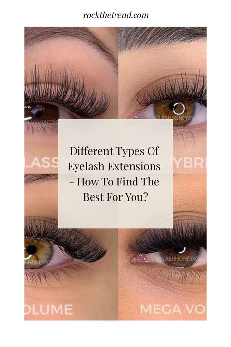 Different Types Of Eyelash Extensions - How To Find The Best For You? Wet Look Wispy Lashes, Eyelash Extension For Small Eyes, Lash Extensions Open Eye Style, Eyelash Extensions Types, Eyelash Extensions For Round Face, Eyelash Extension Before And After, Open Eye Classic Lash Extensions Mapping, Different Kinds Of Lash Extensions, Best Eyelash Extensions For Eye Shape