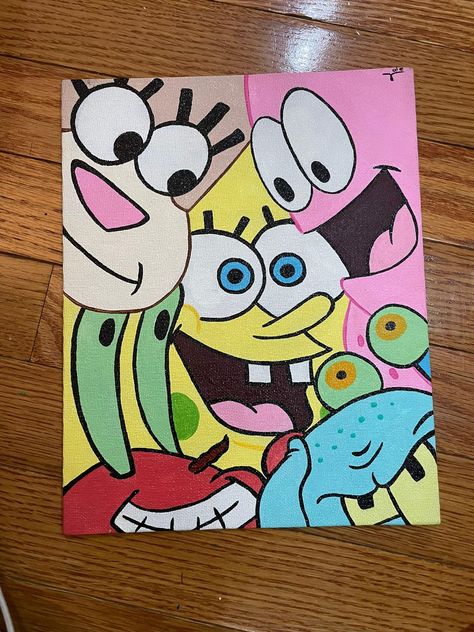 Handmade Cartoon Acrylic Painting || 8x10in Cartoon People Paintings, Pasco Markers Art, Cartoon Paintings Easy High, Cartoon Easy Paintings, Safari Canvas Painting, Simple Cartoon Paintings On Canvas, Acrylic Painting Cartoon Characters, Cool Cartoon Paintings Easy, Cool Cartoon Paintings