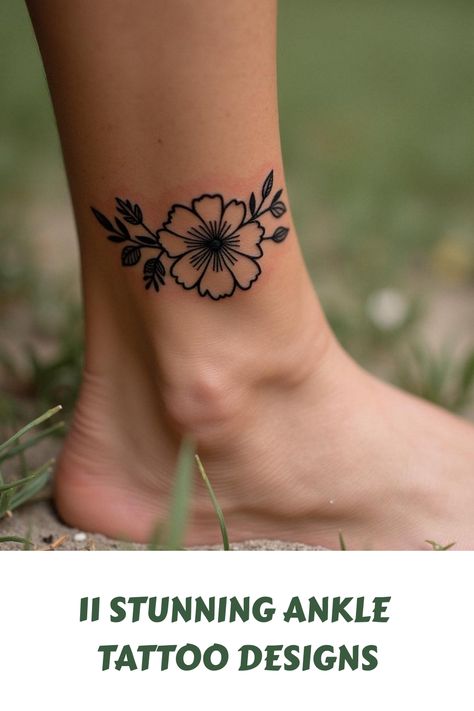 11 Stunning Ankle Tattoo Designs Anklet Tattoos For Women Simple, Front Ankle Tattoos, Anklet Tattoos For Women, Ankle Foot Tattoo, Ankle Tattoo Ideas, Toe Tattoos, Ankle Tattoo Designs, Ankle Tattoos, Anklet Tattoos