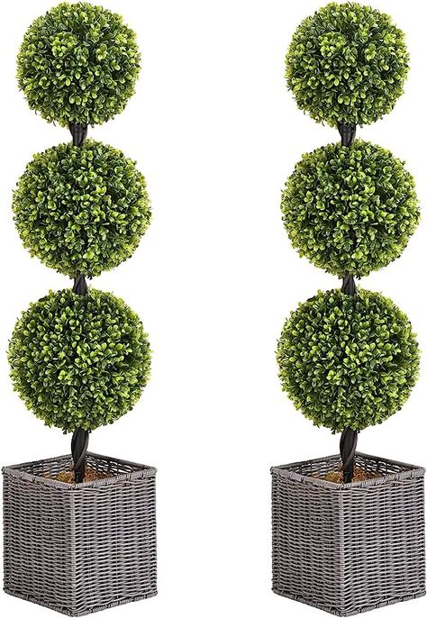 Potted Boxwood, Boxwood Tree, Outdoor Topiary, Boxwood Balls, Artificial Topiary, Boxwood Topiary, Front Door Porch, Door Porch, Artificial Plants Outdoor