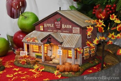 Department 56 for Fall – Paper Pumpkin Craft, Christmas Village Decorations, Department 56 Halloween, Halloween Apples, Grinch Christmas Decorations, Farm Fun, Christmas Village Houses, Autumn Display, Glitter Houses