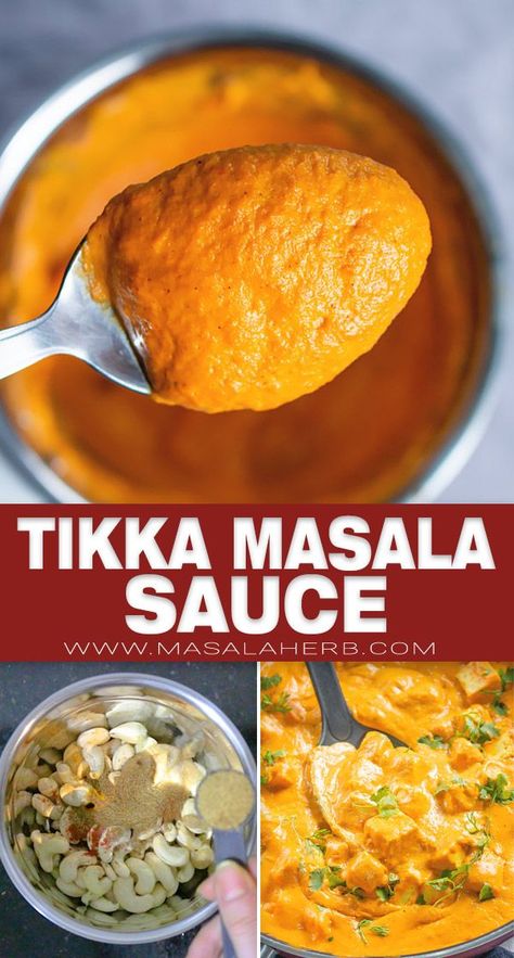 Masala Sauce Recipe, Vegan Tikka Masala, Murgh Makhani, Tikka Masala Sauce, Masala Sauce, Condiment Recipes, Bumbo, India Food, Homemade Diy