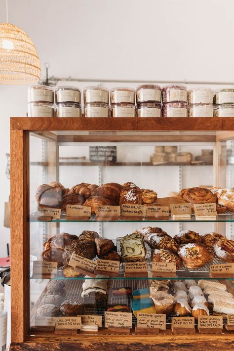 Where to get your baked goods on the Central Coast Bakery Inside Design, Old Bakery Shop, Pastry Case Aesthetic, Bakery Goods Desserts, Bread Bakery Design, Cafe Pastries Aesthetic, Small Cafe Bakery, Rustic Bakery Aesthetic, Coffee Shop Baked Goods