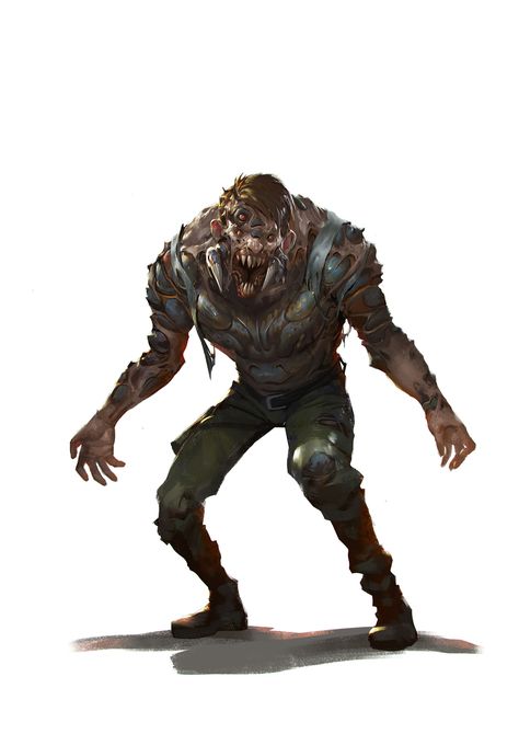 ArtStation - Armored mutant, Rudy Siswanto Mutant Zombie, Zombie Character, Post Apocalyptic Art, Zombie Monster, Apocalypse Art, Zombie Art, Diesel Punk, Horror Monsters, Cool Monsters