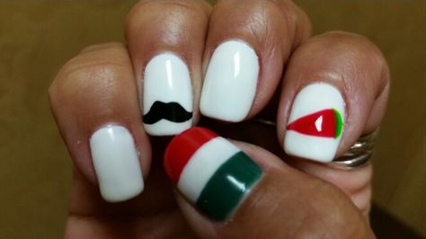 Cinco de Mayo nails! Cinco De Mayo Nails Ideas, Perfect Ten, May Nails, Curly Hair Problems, 5 De Mayo, Hair Problems, Pretty Hands, Gel Manicure, Cool Nail Art