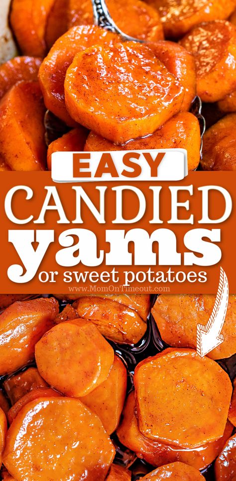 Easy Candied Yams, Candied Sweet Potato Recipes, Best Candied Yams Recipe, Thanksgiving Diner, Rings Hippie, Sweet Potato Thanksgiving, Sweet Potato Dishes, Candied Yams, Yam Or Sweet Potato