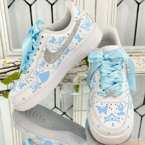 Fifteenth Birthday Cinderella Shoes, Quinceañera Shoes, Personalized Custom Shoes, Sweet 16 Shoes, Mis XV Años - Etsy Cinderella Quinceanera Shoes, Cinderella Sweet 16 Dress, Cinderella 15 Theme, Custom Quince Shoes, Quinceanera Shoes Heels, Quince Cinderella, Quinceañera Shoes, Sweet 16 Shoes, Quince Blue