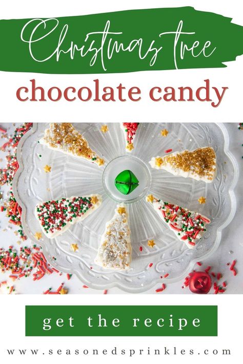 Homemade Christmas tree chocolate candy is a festive part of a holiday dessert spread and a fun edible gift. #Christmas #candy #recipe #chocolate Christmas Tree Chocolate, Chocolate Christmas Tree, Christmas Tree Chocolates, Dreamy Christmas, Homemade Christmas Tree, Chocolate Candy Recipes, Chocolate Pie Recipes, Holiday Baking Recipes, Christmas Tree Candy