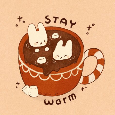 Hot Chocolate Drawing, Hot Chocolate Art, Chocolate Drawing, Cute Small Drawings, Winter Drawings, White Bunnies, Blue Drawings, Cup Of Hot Chocolate, Red Cup