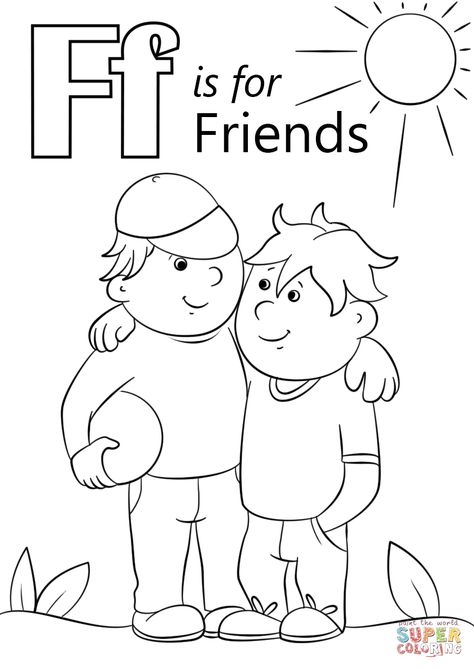 Friendship Worksheets For Preschool, F Is For Friends Preschool, Friends Crafts For Toddlers, Letter F Coloring Page, Friend Crafts Preschool, Letter F Crafts For Toddlers, F Crafts Preschool, Friendship Crafts For Toddlers, Friendship Crafts Preschool