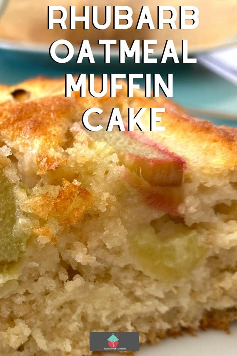 Old Fashioned Breakfast, Rhubarb Oatmeal Muffins, Rhubarb Oatmeal, Oatmeal Muffin, Rhubarb Coffee Cakes, Breakfast Cake Recipes, Great British Food, Rhubarb Desserts, Oatmeal Cake