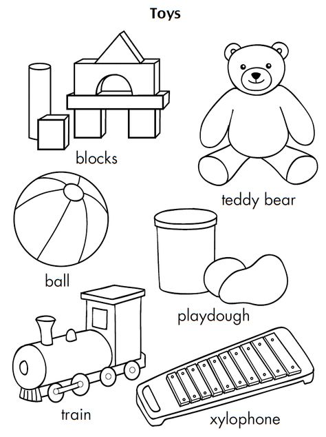 Toys Worksheets For Kids, Toys Worksheets, Toys Worksheet, Color Worksheets For Preschool, Pre K Curriculum, All About Me Preschool, English Activities For Kids, Printable Alphabet Letters, Kindergarten Learning Activities