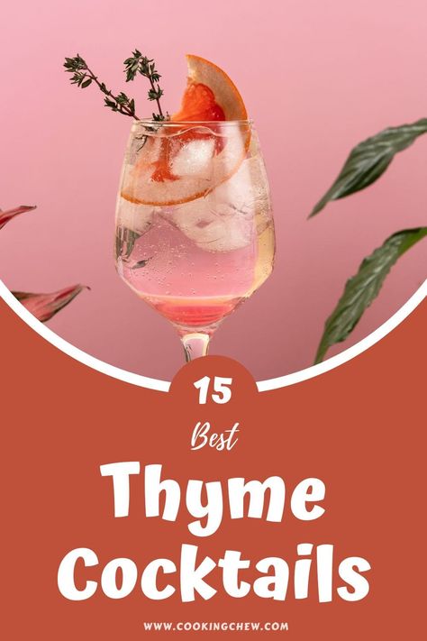 From a Salty Dog to a Margarita, these 15 BEST thyme cocktails are full of bright, woodsy flavor from the aromatic herb—they’re perfect for the at-home mixologist! Thyme Cocktail Recipes, Thyme Cocktails, Fall Drinks Alcohol, Fun Beverages, Thyme Simple Syrup, Unique Cocktail Recipes, Cider Sangria, Apple Cider Sangria, Traditional Margarita