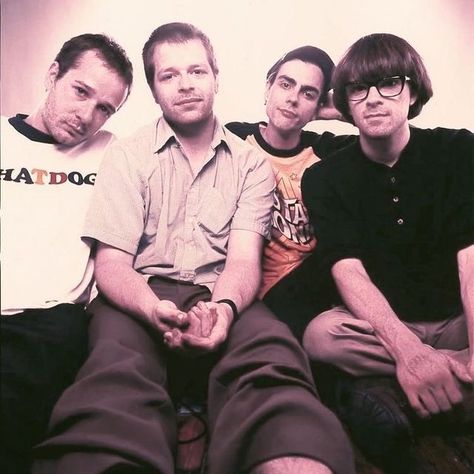 Matt Sharp, Stone Photoshoot, Brian Bell, Rivers Cuomo, Buddy Holly, Having No Friends, Weezer, Young Men, The Garage