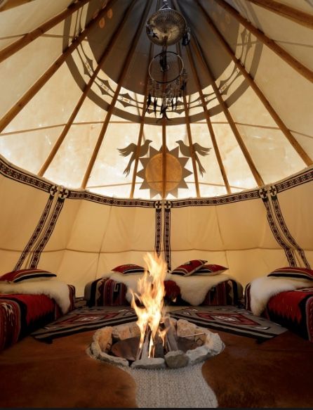 Nomadic Tipi Makers Native American Interior Design, Teepee Designs, Culture Crafts, Indian Teepee, Yurt Home, Native American Teepee, Yurt Living, Tipi Tent, American Interior