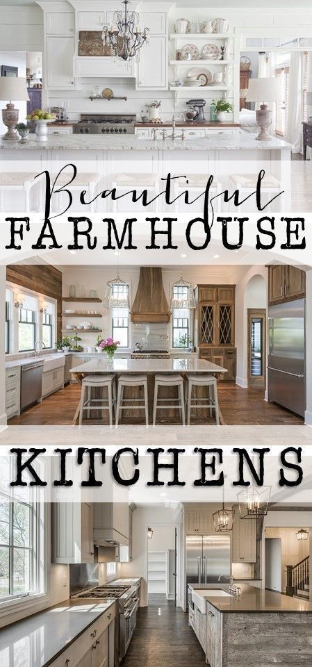 Friday Favorites: Farmhouse Kitchens - House of Hargrove Check out these beautiful farmhouse kitchens for tons of inspiration Beautiful White Kitchens, Herringbone Backsplash, Farmhouse Kitchens, Rustic Farmhouse Kitchen, Beautiful Farmhouse, Farm Kitchen, Friday Favorites, Kitchen Farmhouse, Up House