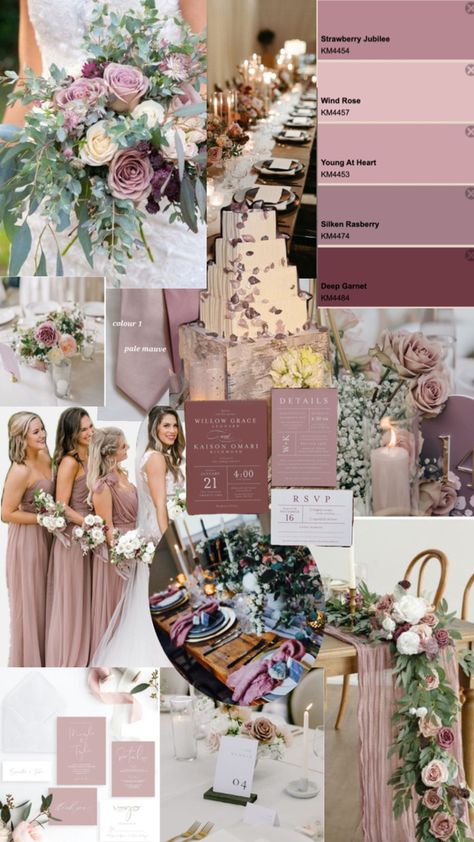 Mauve Wedding Colors, Elegant Wedding Colors, Wedding Theme Color Schemes, Blush Wedding Colors, Dusty Pink Weddings, Wedding Color Pallet, Mauve Wedding, Rustic Modern Wedding, Dusty Rose Wedding