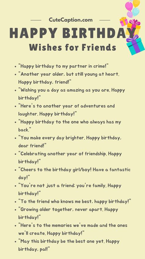 Happy birthday wishes to a friend Wishes Birthday Best Friend, Wishing Birthday To Friend, Caption For Happy Birthday, Birthday Wish Caption For Best Friend, How To Wish Your Best Friend Birthday, How To Wish Birthday To Friend, Hbd Wishes For Best Friend, Birthday Message For Best Friend Short, One Line Birthday Wishes For Best Friend