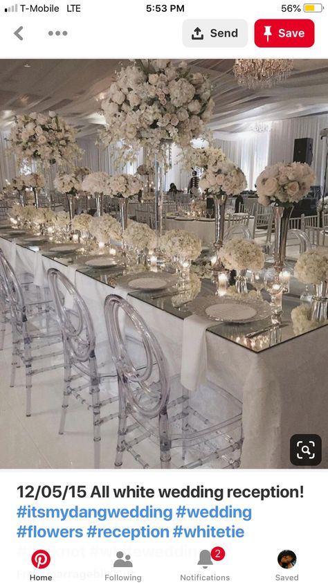 Community Center Wedding Decorations, All White Wedding Reception, White Wedding Reception, White Weddings Reception, Business Empire, White Wedding Decorations, Reception Tables, All White Wedding, Luxury Weddings