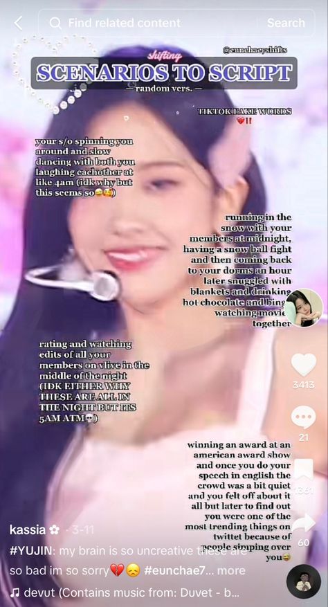 eunchae7shifts on tiktok ! Script Ideas, Scripting Ideas, Pink Aesthetic, Self Improvement, Pink, Quick Saves