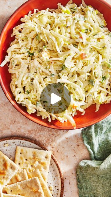 Southern Living on Instagram: "The original Cheese Slaw can be traced to Southwest Virginia caterer Lib Wilhelm whose recipe is featured in the Roanoke Junior League cookbook “Oh My Stars! Recipes That Shine” published in 2000. The rest is history, and to this day, the dish remains popular at local parties and occasions. Visit the link in our profile to learn how to impress your guests with this delightful spin on pimiento cheese!   Recipe: Amanda Holstein" Cheese Slaw Recipe Southern Living, Southern Living Cheese Slaw, Cheese Slaw Southern Living, Cheese Slaw Recipe, Junior League Recipes, Pimiento Cheese Recipe, Appertiser Ideas, Cheese Slaw, Southern Living Recipes