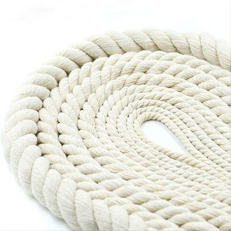 6mm-20mm Diameter Macrame Cord for DIY, Hanging Knitting Craft Beginners, Thick Cotton Rope for Wall Hanging Plant Hanger 20mm Beige (2m): Amazon.co.uk: Kitchen & Home Three Strand Twist, Macrame Supplies, Arch Decoration Wedding, Rope Weave, White Rope, Wall Hanging Crafts, Rope Cord, Macrame Cord, Jute Twine