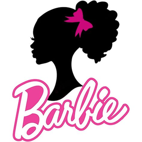 Afro Barbie Cake, Black Barbie Images, Afro Barbie Silhouette, Barbie Birthday Shirt Ideas, Black Barbie Silhouette, Black Barbie Birthday Party, Black Barbie Aesthetic, Barbie Silhouette Party, Girly Party Ideas