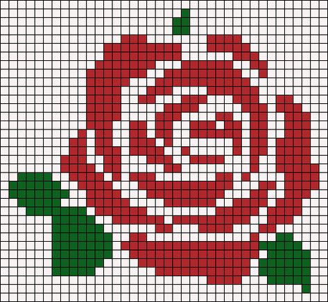 Alpha pattern #22544 | BraceletBook Pixel Rose Pattern, Crochet Rose Tapestry, Knit Rose Pattern, Rose Flower Pattern Design, Rose Pixel Pattern, Rose Tapestry Crochet Pattern, Rose Knitting Pattern, Rose Alpha Pattern, Cross Stitch Rose Pattern