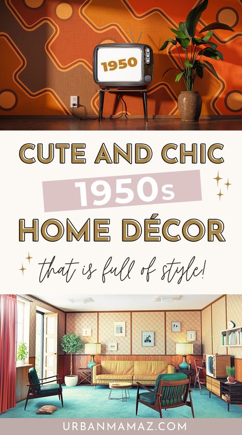 1950s Home Décor 1950 Room Aesthetic, 1950s Aesthetic Home Decor, 1950s Home Aesthetic, 1950s Wall Decor, 1950 House Interior Ideas, 50’s Decor, 1959 Home Decor, 1950’s Living Room, 1950s Aesthetic Home