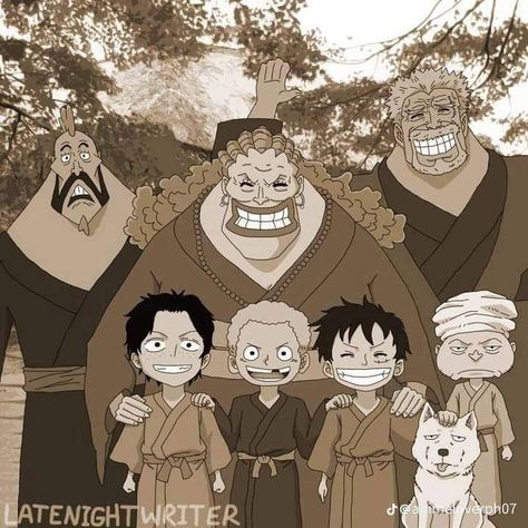 One Piece Dadan, Garp Luffy, Luffy Ace Sabo, Ace Sabo Luffy, One Piece Drawing, One Piece Fanart, One Piece Luffy, Environment Concept Art, One Piece Anime