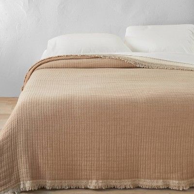 White Coverlet, Boho Farmhouse, Warm Brown, Jacquard Weave, King Size Bed, Bed Blanket, Queen Size, King Size, Sheet Sets