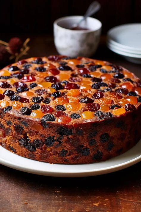 Festive Fruit-Loaded Christmas Cake Sultana Cake, Fruit Cake Recipe, Creamed Peas, Fruitcake Recipes, Christmas Fruit, Apple Fritters, Lemon Cookies, Christmas Favorites, Butter Pecan