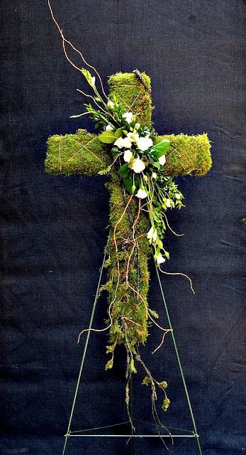 common ground : Moss Covered Cross for Easter Sympathy Floral, Sympathy Arrangements, Grave Flowers, Casket Sprays, Cemetery Decorations, Cross Wreath, Moss Covered, Church Flower Arrangements, Memorial Flowers