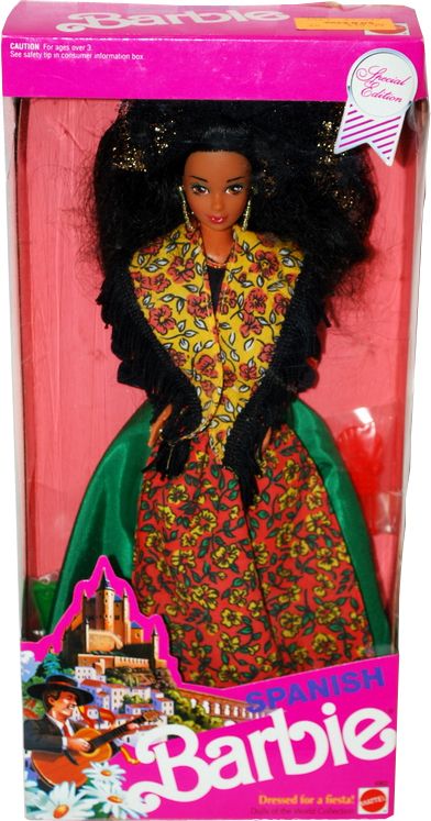 *1992 Special edition Dolls of the world Spanish Barbie doll 2 #4963 Spanish Barbie, Fancy Woman, Barbie Dolls Of The World, Dolls Of The World, Barbie 80s, Barbie Collector Dolls, Face Mold, Barbie Gowns, Nostalgic Toys