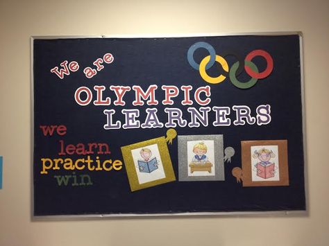 Olympic Learners Bulletin Board Summer Olympics Bulletin Board, Olympic Bulletin Board, Wallpaper On Wall, Classroom Holiday Crafts, School Wide Themes, 3d Desktop Wallpaper, Sports Classroom, Elementary Bulletin Boards, Bulletin Boards Theme