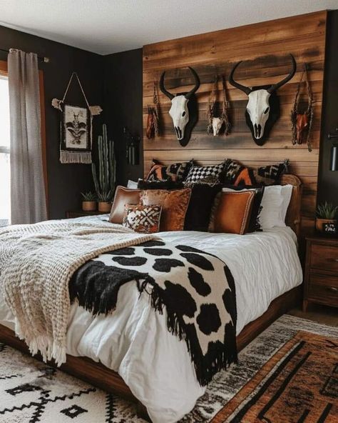 Western Ranch Bedroom, Western Bedroom Ideas, Bedroom Western, Western Room Ideas, Cowboy Bedroom, Cowboy Room, Western Room, Western Bedrooms, Cowgirl Room