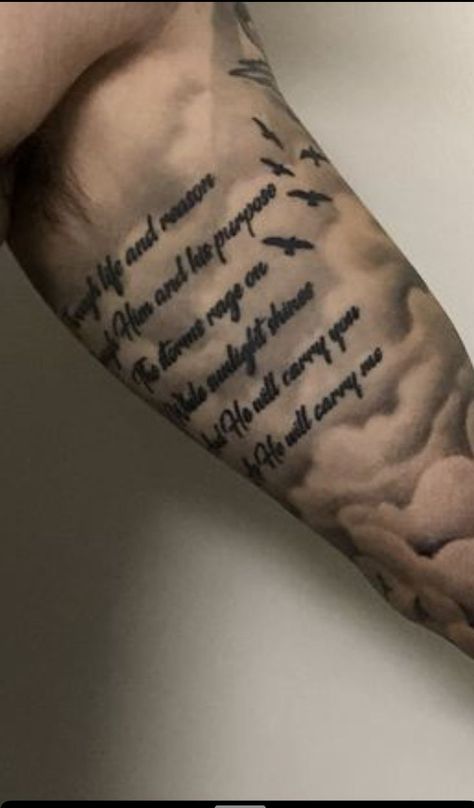 For You I’d Bleed Myself Dry Tattoo, Tattoo Ideas For Men Inside Bicep, Bible Verse Bicep Tattoo, Inside Bicep Tattoo Mens Words, Tattoo Text Ideas Men, Bible Verse Tattoos For Men Arm, Bicep Quote Tattoo, Biceps Tattoos For Men, Text Tattoo Men