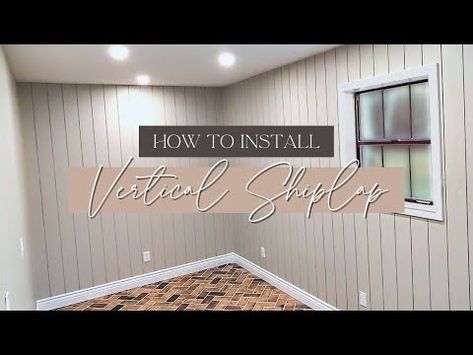 DIY Vertical Shiplap | Quick, Cheap & Easy! - YouTube Mudroom Walls, Diy Vertical Shiplap, Vertical Shiplap, Crown Moulding, Crown, Bedroom, Wall