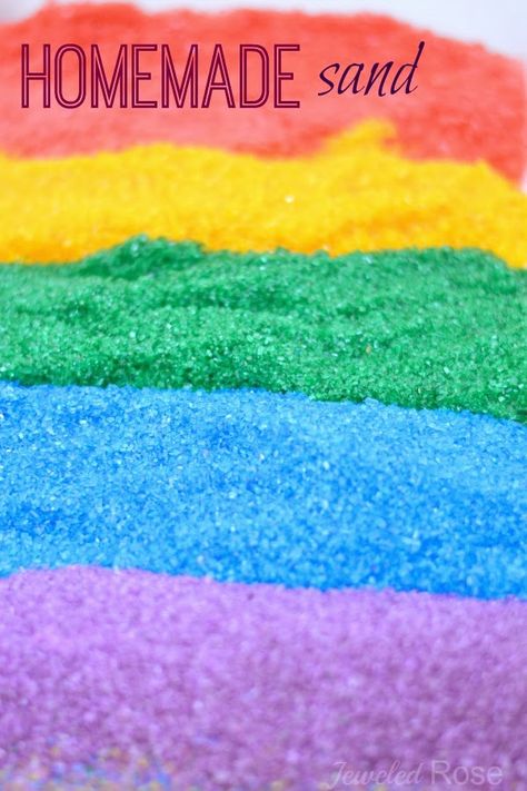 Homemade Sand, Diy Colored Sand, Sands Recipe, Magic Sand, Simple Crafts, Sand Crafts, Colored Sand, Educational Activities For Kids, Sand Art