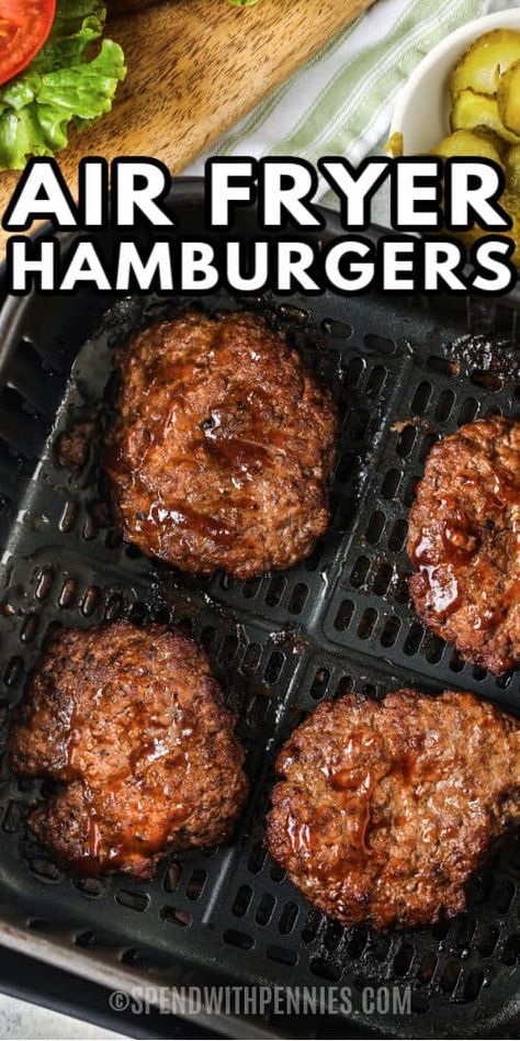 Hamburger Airfryer, Gourmia Air Fryer Oven Recipes, Airfryer Burgers, Air Fryer Sliders, Air Fryer Burgers, Air Fryer Hamburgers, Air Fryer Recipes Hamburger, Airfryer Recept, Homemade Cheeseburgers