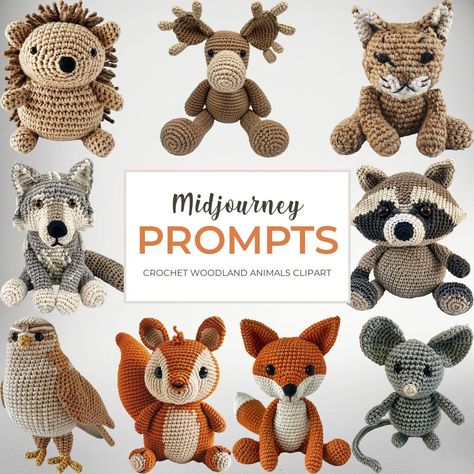 Free Crochet Woodland Animal Patterns, Crochet Woodland Animals, Crochet Clipart, Woodland Crochet, Crochet Woodland, Crochet Nursery, Cable Knitting Patterns, Animals Crochet, Quick Start Guide