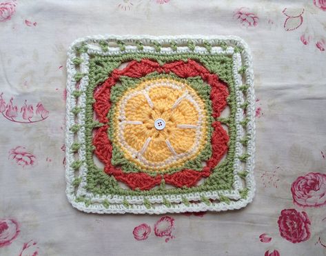 Ravelry: Lemon Slice pattern by Margaret Hubert Lemon Slice, Crochet Motif, Poinsettia, Daffodils, Granny Square, Ravelry, Crochet Blanket, Lemon, Yarn