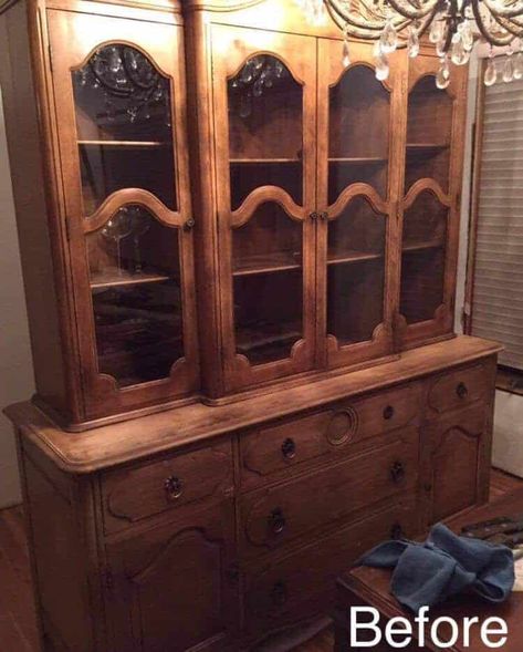 Painted China Cabinet and Low Ceilings can Pose a Dilemma China Cabinet Update, Refinished China Cabinet, Cherry China Cabinet, Large China Cabinet, Painted China Cabinet, China Hutch Makeover, Cabinet Update, China Cabinet Redo, China Cabinet Makeover