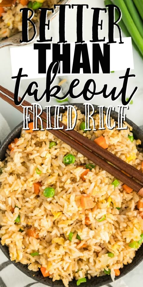 Stir Fried Rice Recipe, Takeout Fried Rice, Shrimp Fried Rice Recipe, Easy Fried Rice, Homemade Stir Fry, Fried Rice Recipe Easy, Homemade Chinese Food, Chinese Chicken Recipes, Chicken Fried Rice Recipe