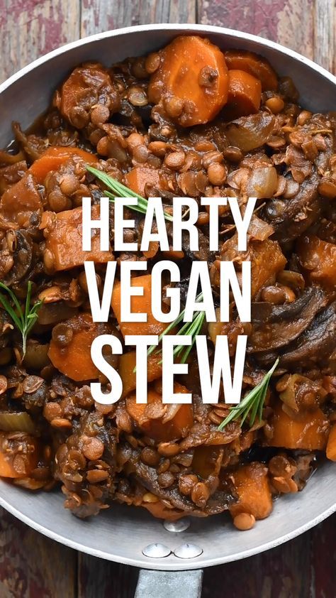 Vegan Stew Recipes, Vegan Stew, Tasty Vegetarian Recipes, Idee Pasto Sano, Vegan Dinner Recipes, Vegan Recipes Healthy, Vegan Eating, Vegan Dishes, Stew Recipes