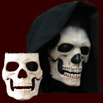 Angel Masks, Grim Reaper Makeup, Prosthetic Mask, Skull Face Makeup, Zombie Crawl, Grim Reaper Costume, Grimm Brothers, Reaper Costume, Skeleton Mask