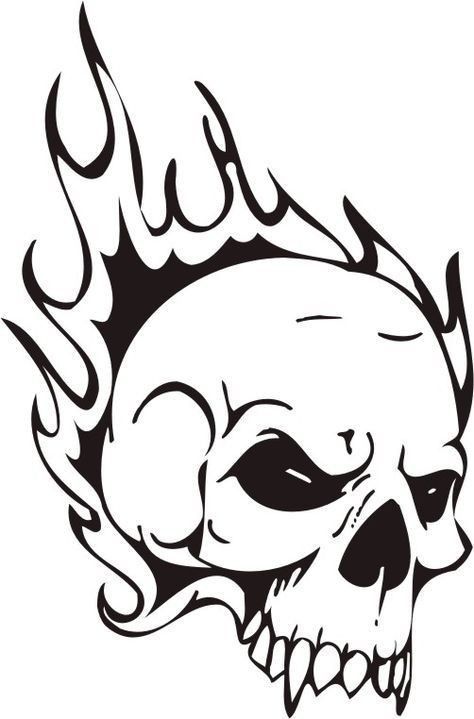 Skull Stencil Templates, Skull Stencils, Skull Outline, Skull Tattoos For Men, Easy Skull Drawings, Skull Art Tattoo, Stencil Graffiti, Skull Stencil, Skull Sketch