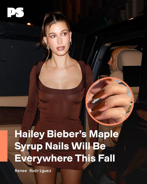 Hailey Bieber said it's fall y'all. 🍂 The Rhode founder and new mama just sported the unofficial shade of fall on her nails which means its t-minus 24 hours before you see it everywhere. Say hello to maple syrup nails. PS staff writer Renee Rodriguez (@reneedrodriguez) spoke to Bieber's manicurist Zola Ganzorigt (@nailsbyzola) to find out how to get the autumnal trend at our 🔗 in bio. 📷: Getty / @haileybieber Syrup Nails, New Mama, Her Nails, Hailey Bieber, It's Fall, Maple Syrup, Say Hello, Syrup, How To Find Out